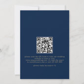 Moderne Arch Photo Navy Gold Wedding Save the Date Kaart (Achterkant)