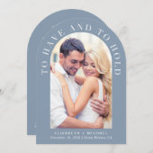 Moderne Arch Photo QR Code All in One Wedding Kaart (Voorkant / Achterkant)