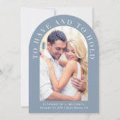 Moderne Arch Photo QR Code All in One Wedding Kaart (Voorkant)