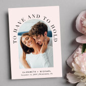 Moderne Arch Photo QR-code in één roze bruiloft Kaart