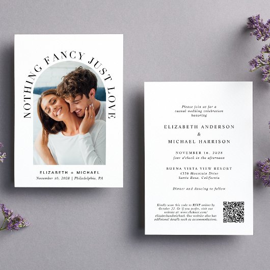 Moderne Arch Photo QR Code Niets Fancy gewoon lief Kaart