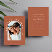 Moderne Arch Photo Terracotta Destination Wedding Save The Date