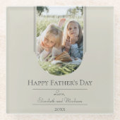 Moderne Arch Photo Vaderdag | Beige Glazen Onderzetter (Voorkant)