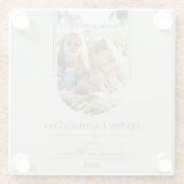 Moderne Arch Photo Vaderdag | Beige Glazen Onderzetter (Achterkant)