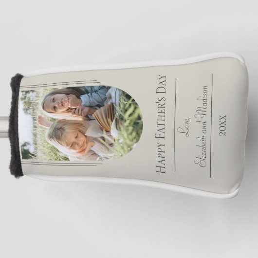 Moderne Arch Photo Vaderdag | Beige Golfheadcover (Voorkant)