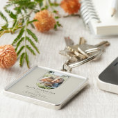 Moderne Arch Photo Vaderdag | Beige Sleutelhanger (Zijkant)