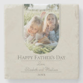 Moderne Arch Photo Vaderdag | Beige Stenen Onderzetter (Voorkant)