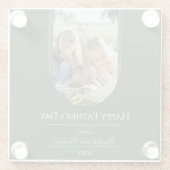 Moderne Arch Photo Vaderdag | Emerald Green Glazen Onderzetter (Achterkant)