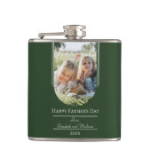 Moderne Arch Photo Vaderdag | Emerald Green Heupfles (Voorkant)