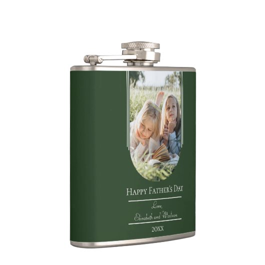 Moderne Arch Photo Vaderdag | Emerald Green Heupfles (Rechts)