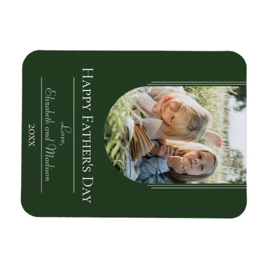 Moderne Arch Photo Vaderdag | Emerald Green Magneet (Horizontaal)