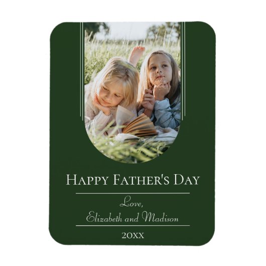 Moderne Arch Photo Vaderdag | Emerald Green Magneet (Verticaal)
