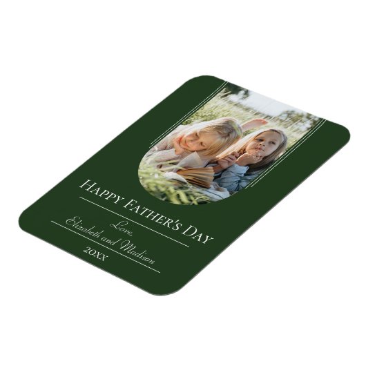 Moderne Arch Photo Vaderdag | Emerald Green Magneet (Linkerzijde)