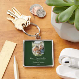 Moderne Arch Photo Vaderdag | Emerald Green Sleutelhanger