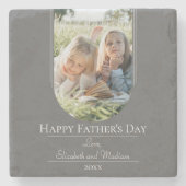 Moderne Arch Photo Vaderdag | Grijs Stenen Onderzetter (Voorkant)