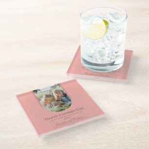 Moderne Arch Photo Vaderdag   Koraal Glazen Onderzetter