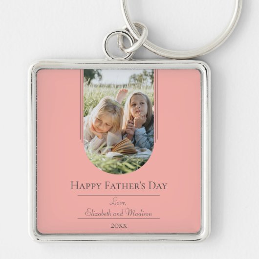 Moderne Arch Photo Vaderdag | Koraal Sleutelhanger (Voorkant)