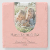 Moderne Arch Photo Vaderdag | Koraal Stenen Onderzetter (Voorkant)