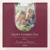 Moderne Arch Photo Vaderdag | Rood Glazen Onderzetter (Voorkant)