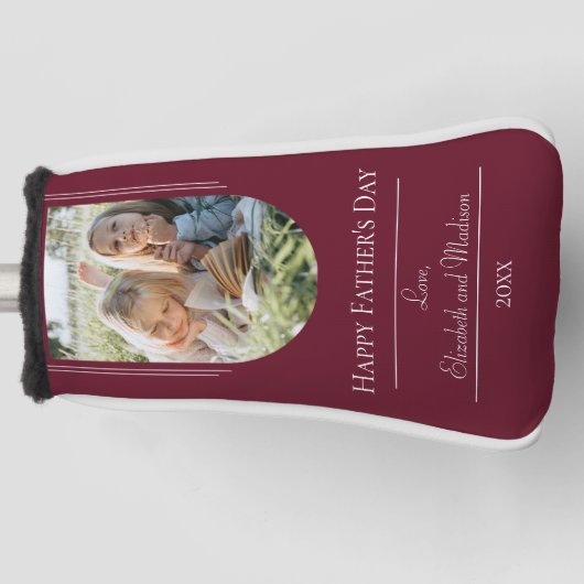 Moderne Arch Photo Vaderdag | Rood Golfheadcover (Voorkant)