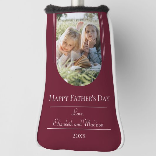 Moderne Arch Photo Vaderdag | Rood Golfheadcover (Draai 90)