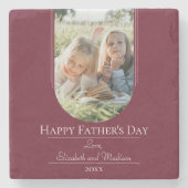 Moderne Arch Photo Vaderdag | Rood Stenen Onderzetter (Voorkant)
