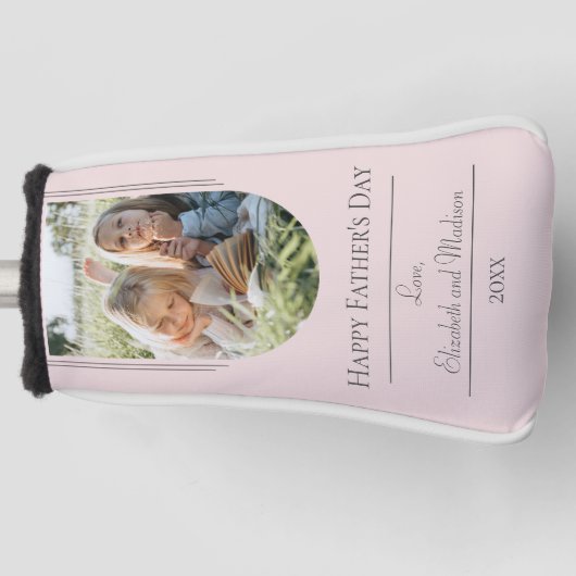 Moderne Arch Photo Vaderdag | Roze Golfheadcover (Voorkant)