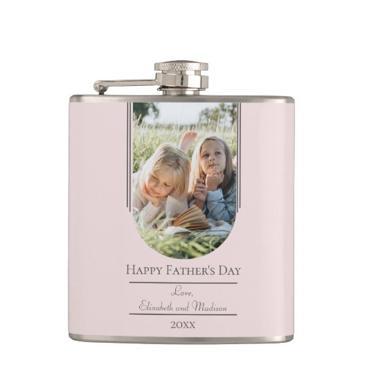 Moderne Arch Photo Vaderdag | Roze Heupfles (Voorkant)