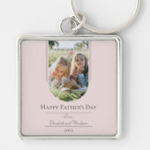 Moderne Arch Photo Vaderdag | Roze Sleutelhanger (Voorkant)