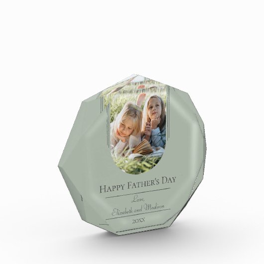 Moderne Arch Photo Vaderdag | Sage Green Fotoblokken (Links)