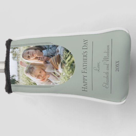 Moderne Arch Photo Vaderdag | Sage Green Golfheadcover (Voorkant)