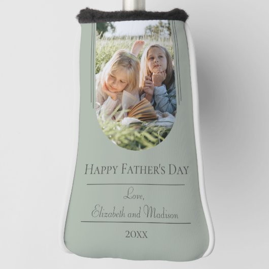 Moderne Arch Photo Vaderdag | Sage Green Golfheadcover (Draai 90)