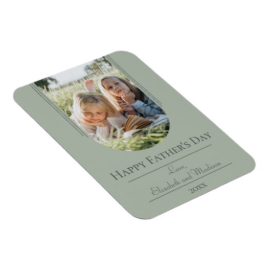 Moderne Arch Photo Vaderdag | Sage Green Magneet (Rechterzijde)