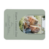 Moderne Arch Photo Vaderdag | Sage Green Magneet (Horizontaal)