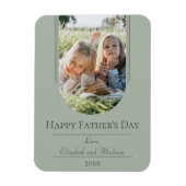 Moderne Arch Photo Vaderdag | Sage Green Magneet (Verticaal)