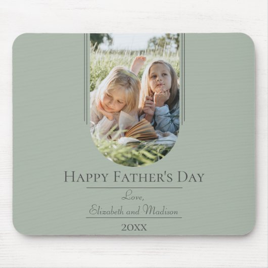 Moderne Arch Photo Vaderdag | Sage Green Muismat (Voorkant)