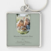 Moderne Arch Photo Vaderdag | Sage Green Sleutelhanger (Voorkant)