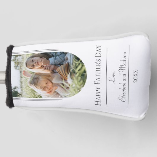 Moderne Arch Photo Vaderdag | wit Golfheadcover (Voorkant)