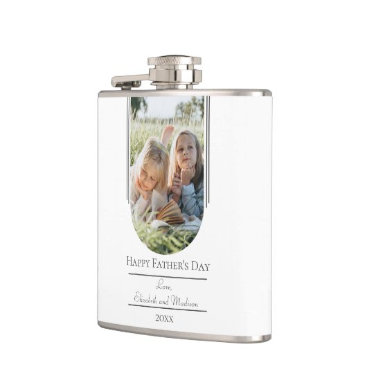 Moderne Arch Photo Vaderdag | wit Heupfles (Links)