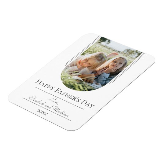 Moderne Arch Photo Vaderdag | wit Magneet (Linkerzijde)