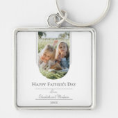 Moderne Arch Photo Vaderdag | wit Sleutelhanger (Voorkant)