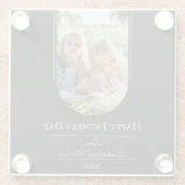 Moderne Arch Photo Vaderdag | Zwart Glazen Onderzetter (Achterkant)