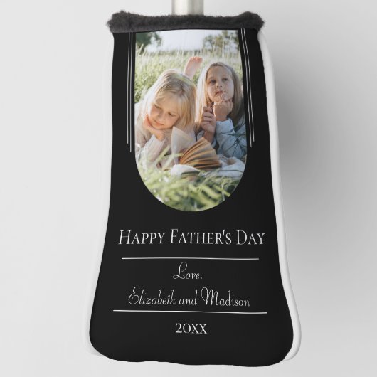 Moderne Arch Photo Vaderdag | Zwart Golfheadcover (Draai 90)