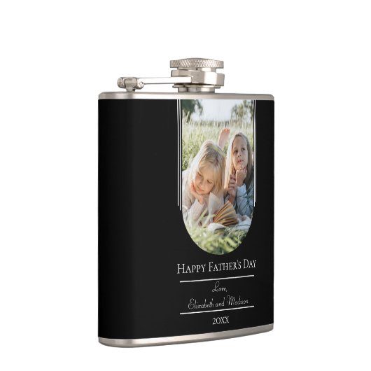 Moderne Arch Photo Vaderdag | Zwart Heupfles (Rechts)