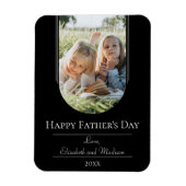 Moderne Arch Photo Vaderdag | Zwart Magneet (Verticaal)
