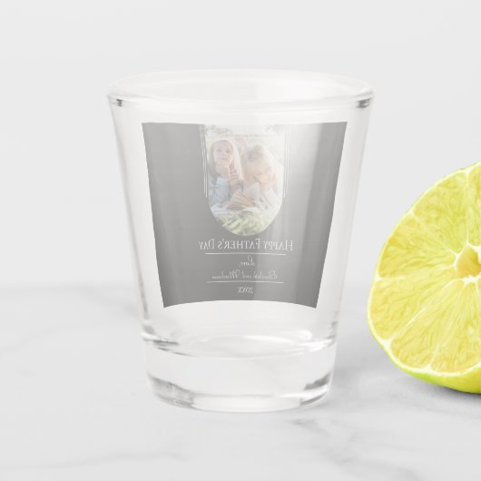 Moderne Arch Photo Vaderdag | Zwart Shot Glas (Achterkant)