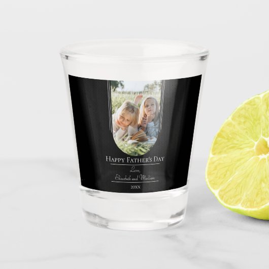 Moderne Arch Photo Vaderdag | Zwart Shot Glas (Voorkant)