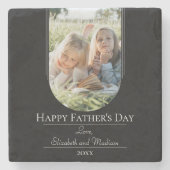 Moderne Arch Photo Vaderdag | Zwart Stenen Onderzetter (Voorkant)