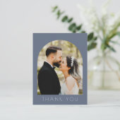 Moderne Arch Photo Wedding Bedankt Briefkaart (Staand voorkant)