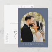 Moderne Arch Photo Wedding Bedankt Briefkaart (Voorkant / Achterkant)